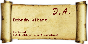 Dobrán Albert névjegykártya