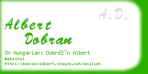 albert dobran business card